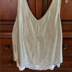 Sparkly gold/beige tank top